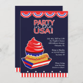 7月4日パーティの招待状 招待状 (正面/裏面)