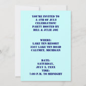 7月4日パーティの招待状～EZ2 カスタマイズ 招待状 (裏面)