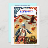 7月4日パーティの招待状～EZ2 カスタマイズ 招待状 (正面/裏面)