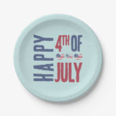 7月4日パーティーかわいいアメリカ国旗の愛国心 ペーパープレート (正面)