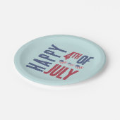 7月4日パーティーかわいいアメリカ国旗の愛国心 ペーパープレート (アングル)