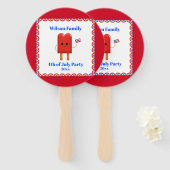 7月4日パーティーかわいい愛国的なポップス ハンドファン (正面&裏面)