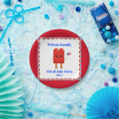 7月4日パーティーかわいい愛国的なポップス ペーパープレート (パーティー)