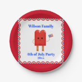 7月4日パーティーかわいい愛国的なポップス ペーパープレート (正面)