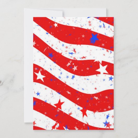 7月4日パーティーかわいい愛国的なポップス 招待状 (裏面)