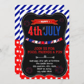 7月4日パーティーのご招待 招待状 (正面/裏面)