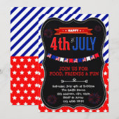 7月4日パーティーの招待状 招待状 (正面/裏面)