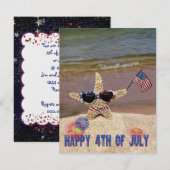 7月4日パーティーの招待状 招待状 (正面/裏面)