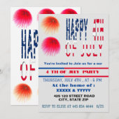 7月4日パーティーの招待状‎ 招待 招待状 (正面/裏面)