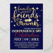 7月4日パーティーの星 箔招待状 (正面)