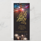7月4日パーティーの花火の招待状 招待状 (正面)