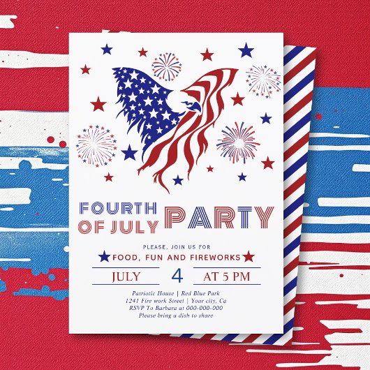 7月4日パーティーアカアシワシ 招待状