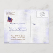 7月4日パーティーカスタム招待状はがき インビテーションポストカード (裏面)