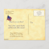 7月4日パーティーカスタム招待状はがき インビテーションポストカード (裏面)