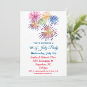 7月4日パーティーカラフル花火 招待状 (スタンド正面)