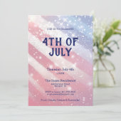 7月4日パーティーグリッター赤白青愛国心 招待状 (スタンド正面)