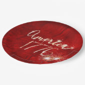 7月4日パーティースパークラレッドレザー ペーパープレート (アングル)