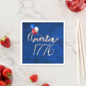 7月4日パーティースパークラーブルーレザーナプキンス スタンダードカクテルナプキン (インサイチュ)