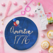 7月4日パーティースパークラーブルー ペーパープレート (パーティー)