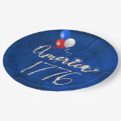 7月4日パーティースパークラーブルー ペーパープレート (アングル)