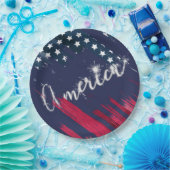 7月4日パーティースパークラー国旗 ペーパープレート (パーティー)