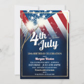 7月4日パーティーバースデーパーティ招待状 招待状 (正面)