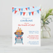 7月4日パーティーバーベキュー招待状 招待状 (スタンド正面)