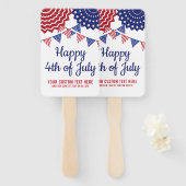 7月4日パーティーパレード赤白青カスタム ハンドファン (正面&裏面)