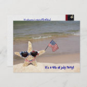 7月4日パーティーヒトデ 招待状 (正面/裏面)