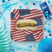 7月4日パーティーホットドッグ ペーパープレート (パーティー)