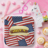 7月4日パーティーホットドッグ ペーパープレート (パーティー)