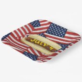 7月4日パーティーホットドッグ ペーパープレート (傾斜あり)