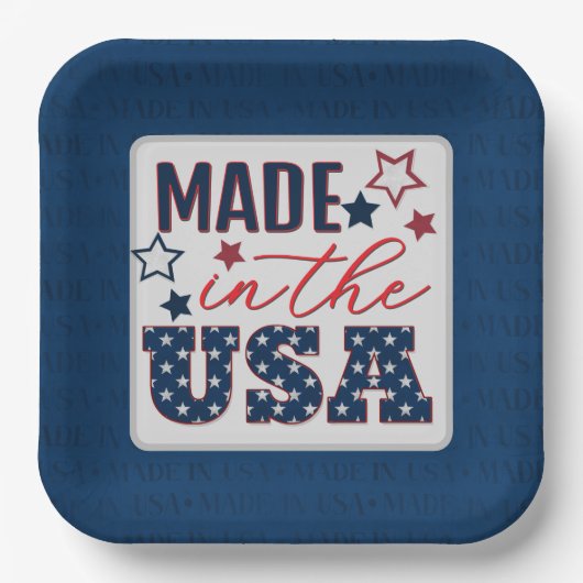 7月4日パーティーメイドin the USA ペーパープレート (正面)