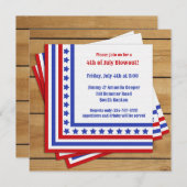 7月4日パーティーユニーク招待状 招待状 (正面/裏面)