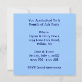 7月4日パーティーリバティベルリングや輪招待状 招待状 (裏面)