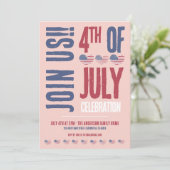 7月4日パーティーレッドホワイトブルー愛国的な 招待状 (スタンド正面)