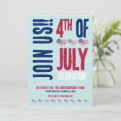 7月4日パーティーレッドホワイトブルー愛国 招待状 (スタンド正面)
