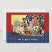 7月4日パーティーヴィンテージ愛国キッズ 招待状 (正面)