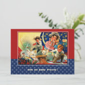 7月4日パーティーヴィンテージ愛国キッズ 招待状 (スタンド正面)