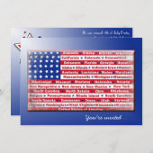 7月4日パーティー国旗 招待状 (正面/裏面)