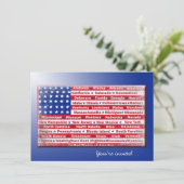 7月4日パーティー国旗 招待状 (スタンド正面)