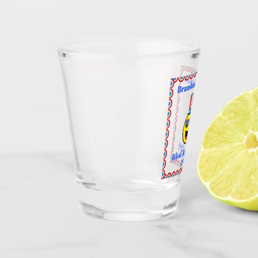 7月4日パーティー愛国カッコいい絵文字 ショットグラス (左)