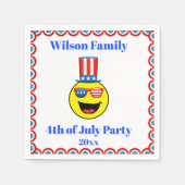 7月4日パーティー愛国カッコいい絵文字 スタンダードカクテルナプキン (正面)