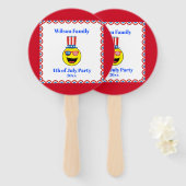 7月4日パーティー愛国カッコいい絵文字 ハンドファン (正面&裏面)