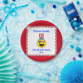 7月4日パーティー愛国カッコいい絵文字 ペーパープレート (パーティー)