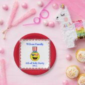 7月4日パーティー愛国カッコいい絵文字 ペーパープレート (パーティー)