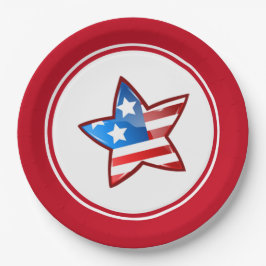 7月4日パーティー愛国スター ペーパープレート