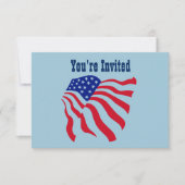 7月4日パーティー愛国国旗 招待状 (正面)