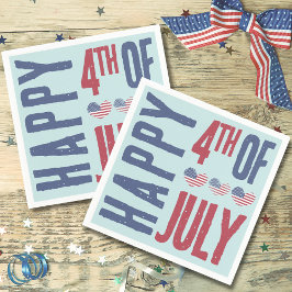 7月4日パーティー愛国的アメリカ国旗 スタンダードカクテルナプキン