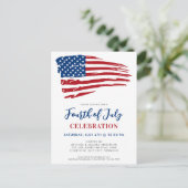 7月4日パーティー愛国米国アメリカ国旗 インビテーションポストカード (スタンド正面)